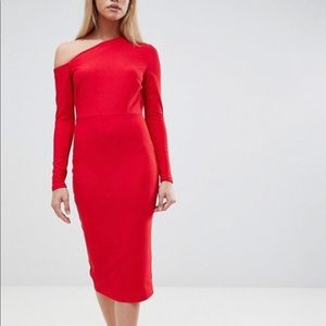 ASOS red midi dress